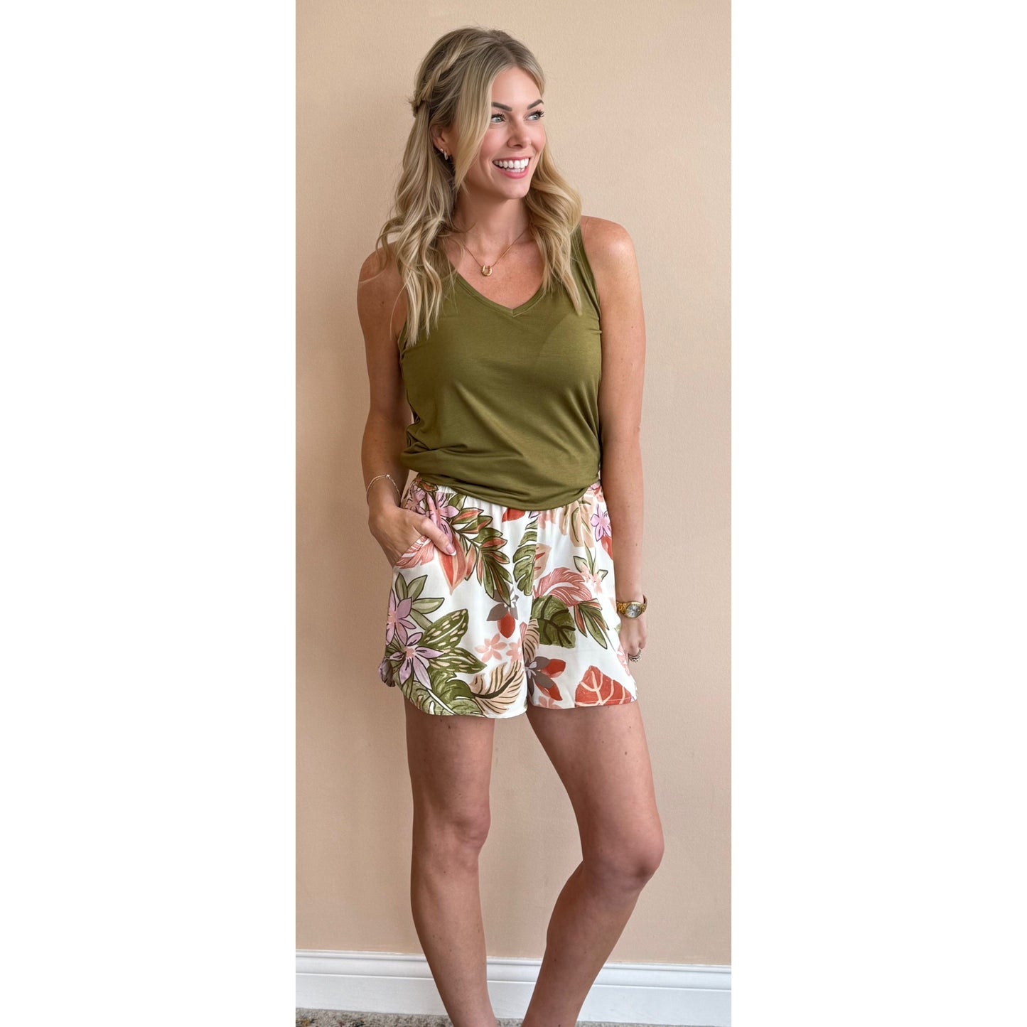 Matcha Mood V-Neck Tank