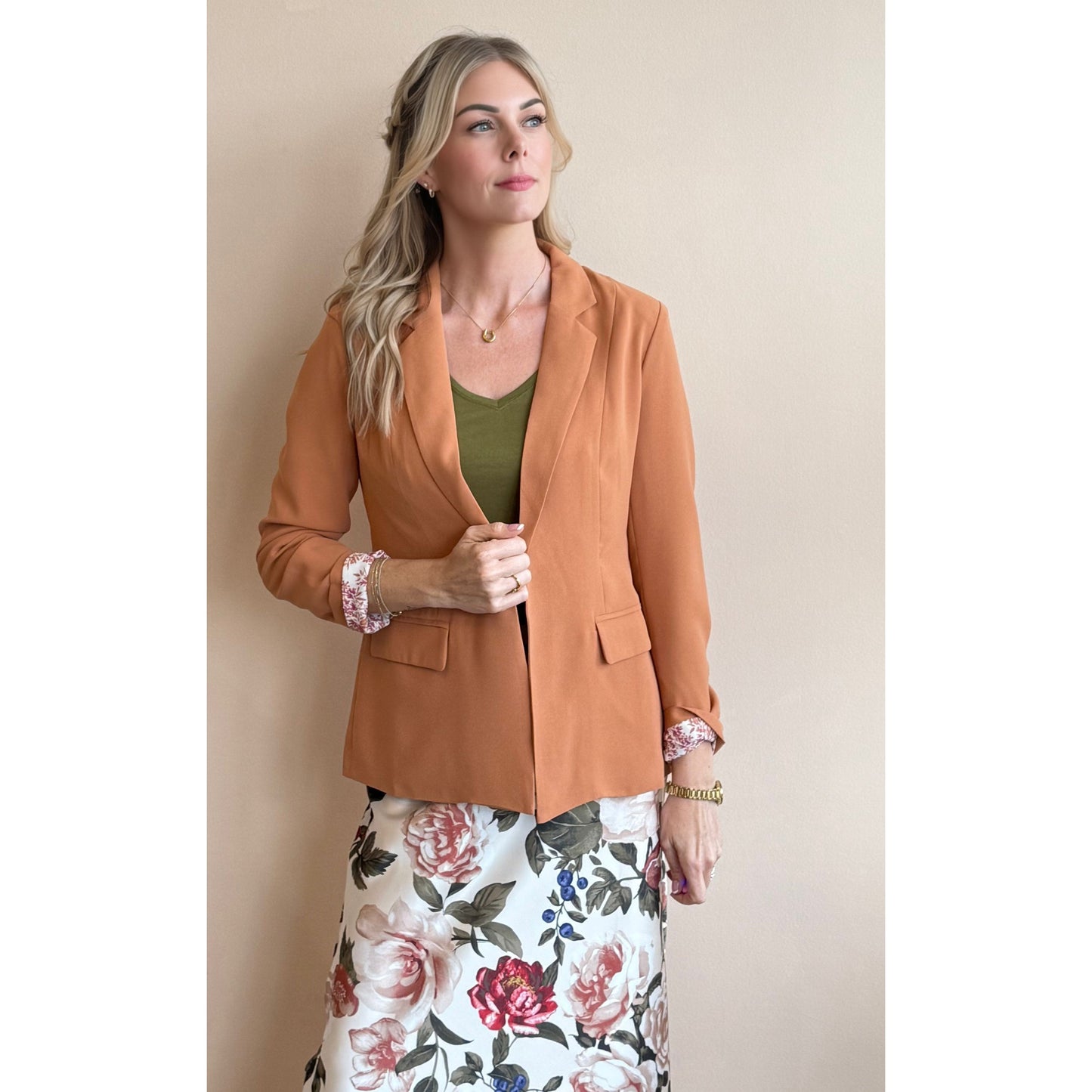 Classic Pattern Cuff Blazer