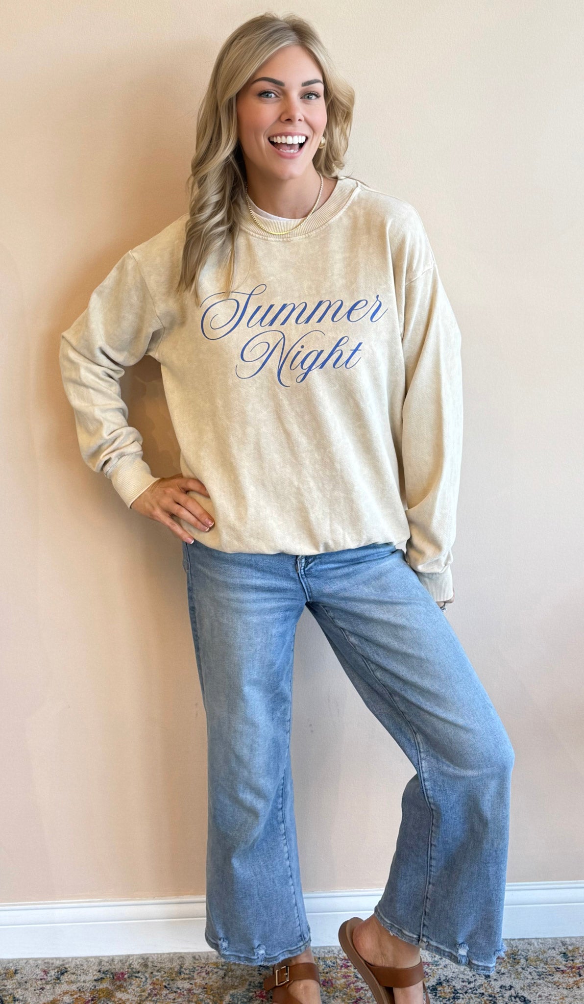 Summer Night Mineral Wash Sweatshirt