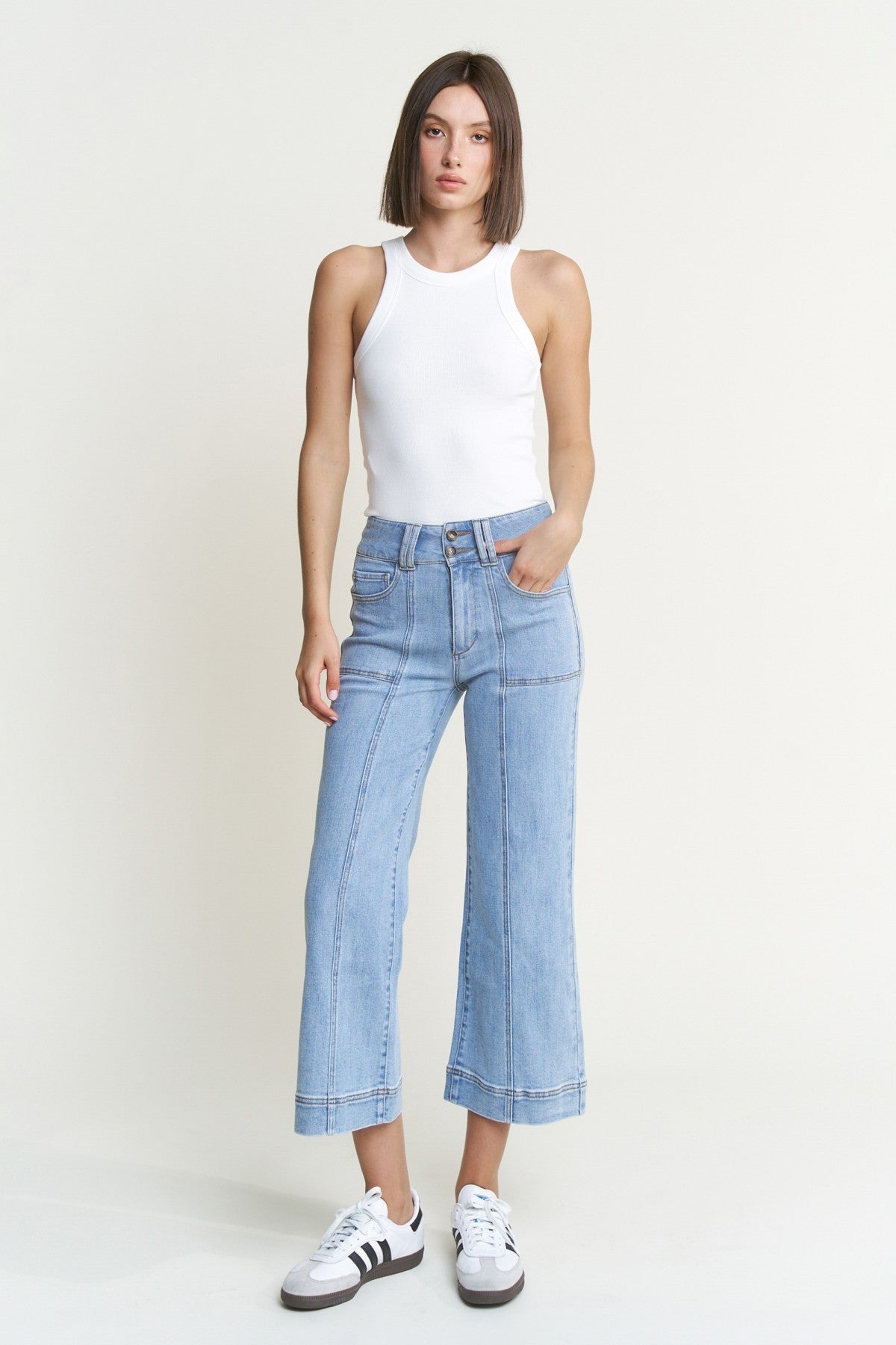 Mica Jane Wide Leg Crop Jeans