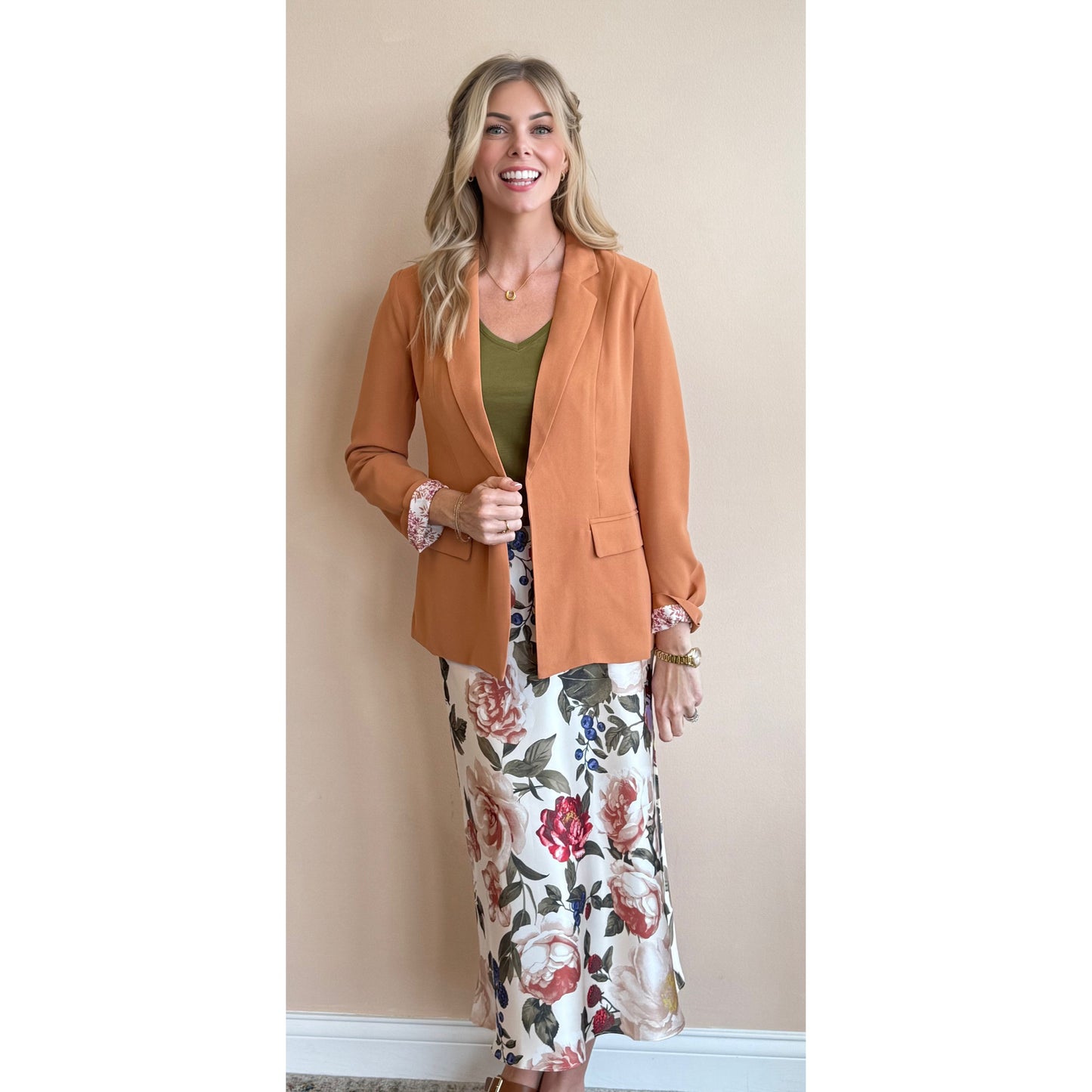 Classic Pattern Cuff Blazer