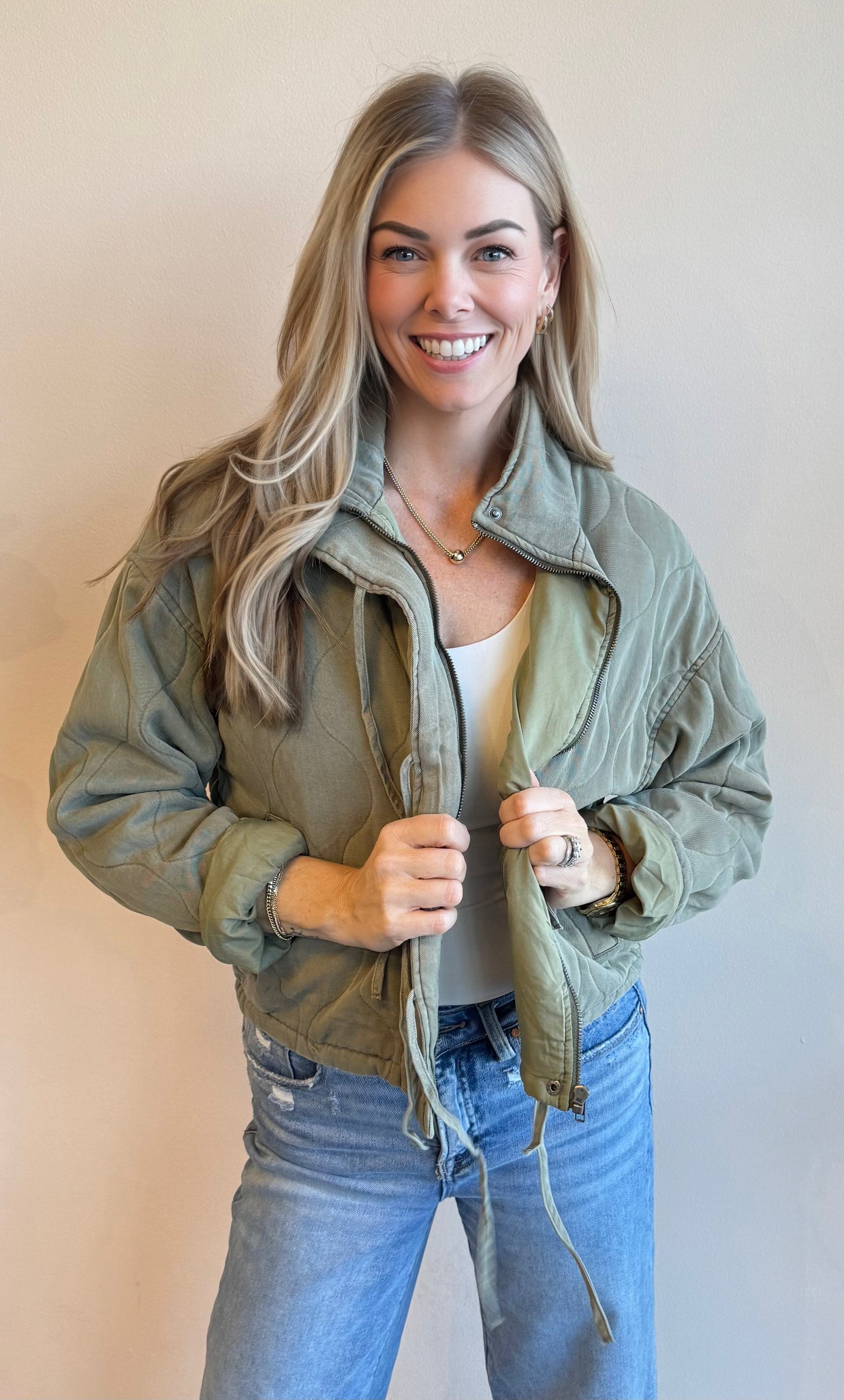 The Quilted Tie Front Jacket