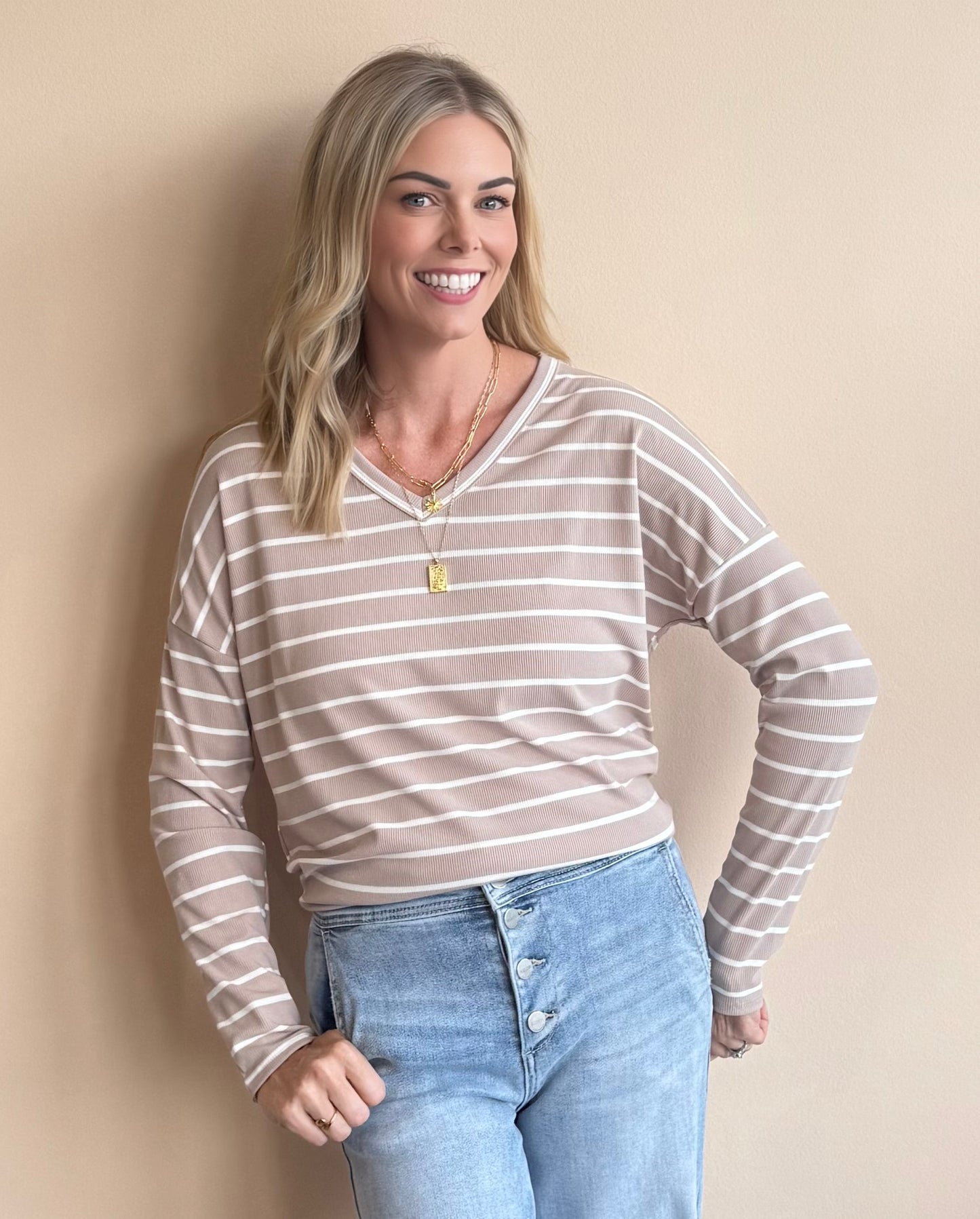 Bonnie Long Sleeve Striped Tee