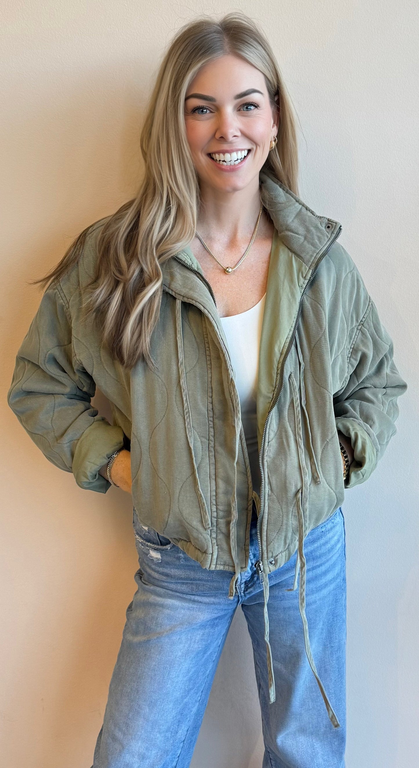 The Quilted Tie Front Jacket