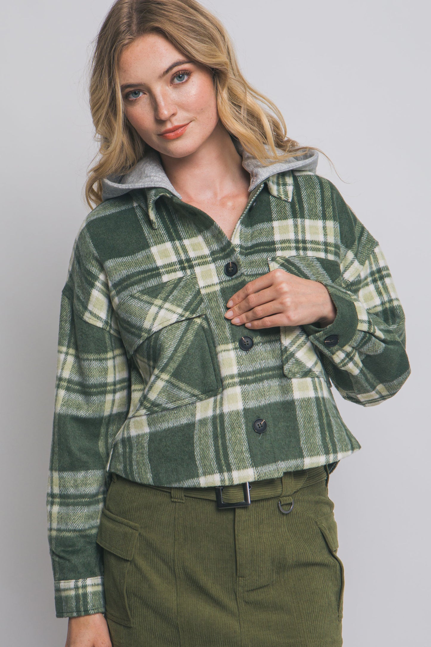 Allie Cropped Hooded Shacket