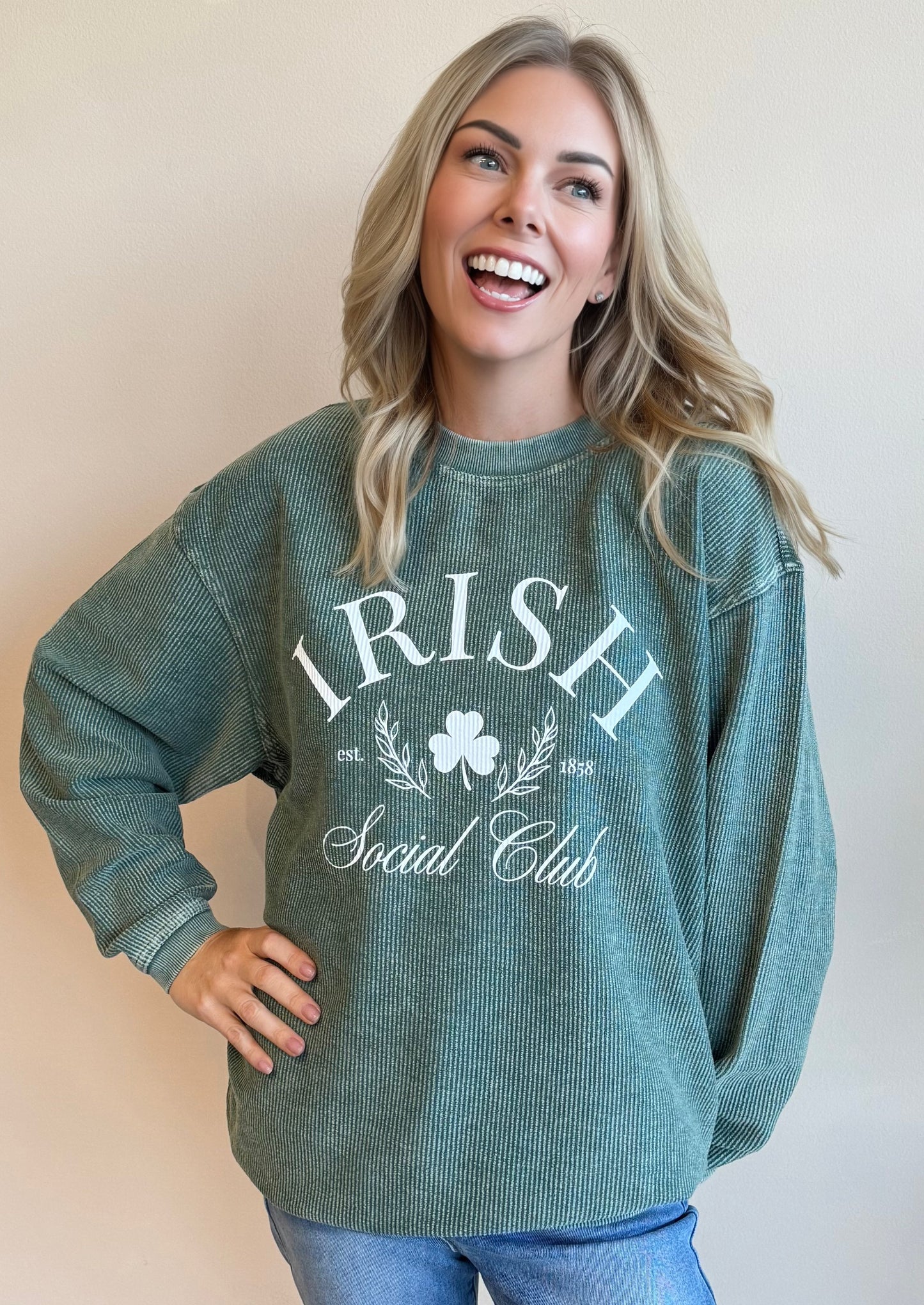 T&C Exclusive Irish Social Club Corded Sweatshirt