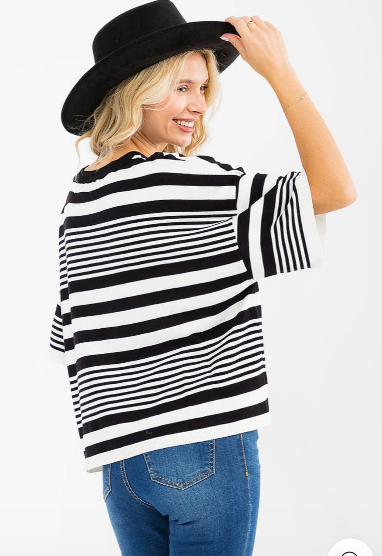 Annie Short Sleeve Striped Tee