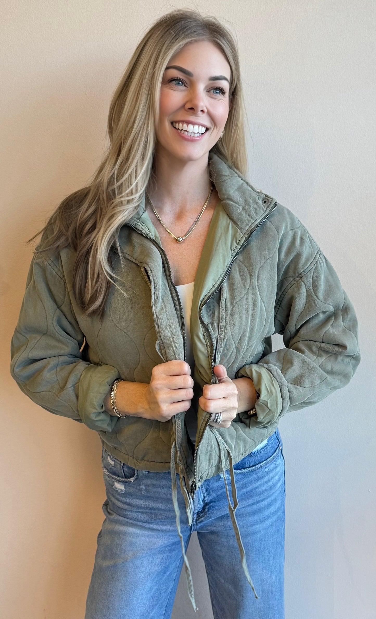 The Quilted Tie Front Jacket
