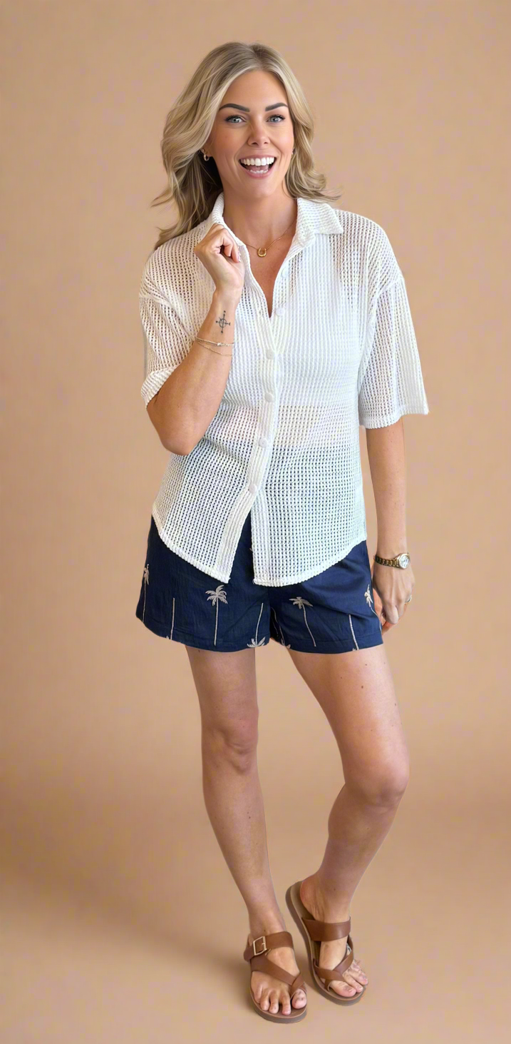 Cabana Nights Short Sleeve Button Up