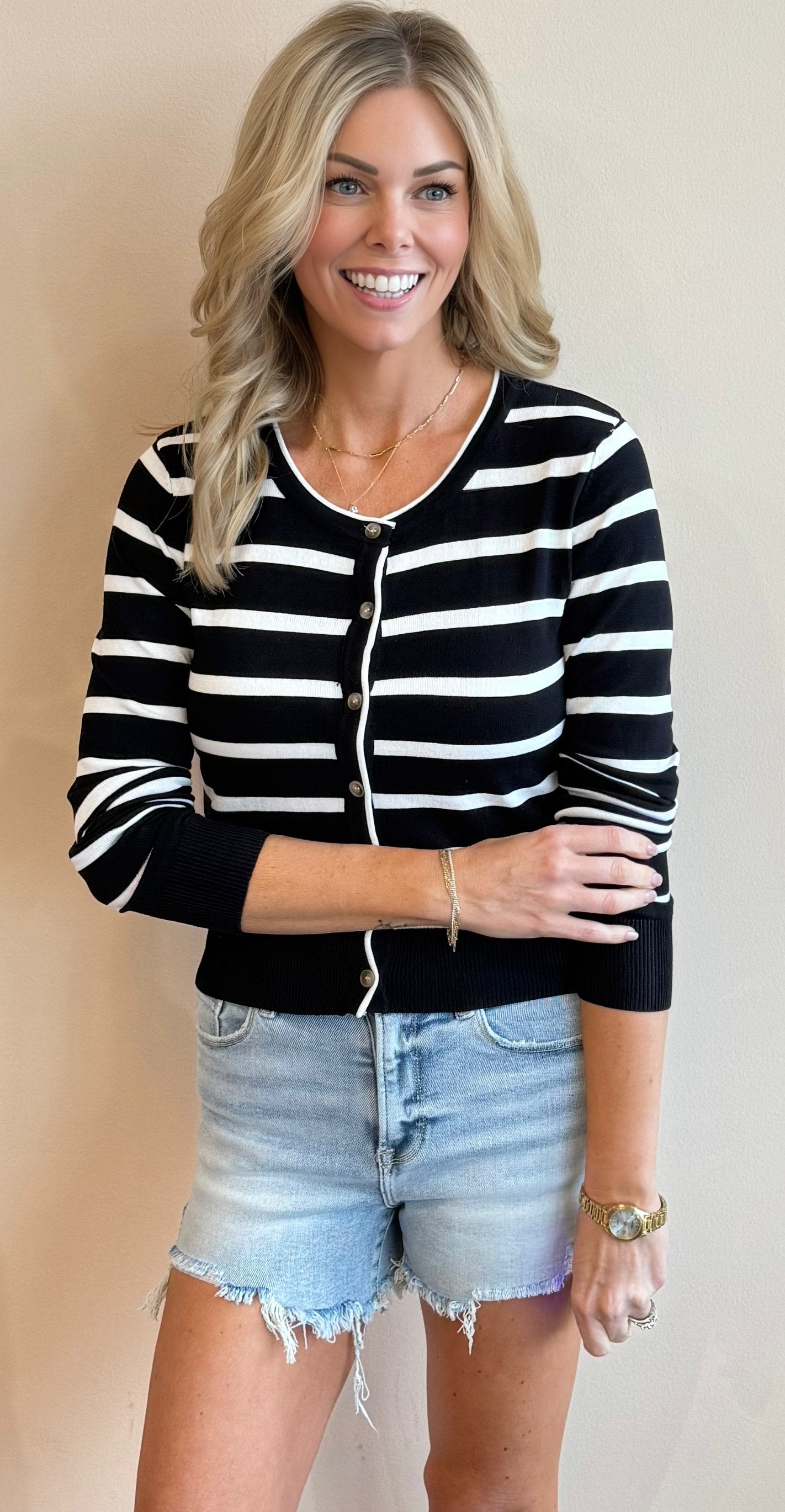 Audrey Striped Cardigan