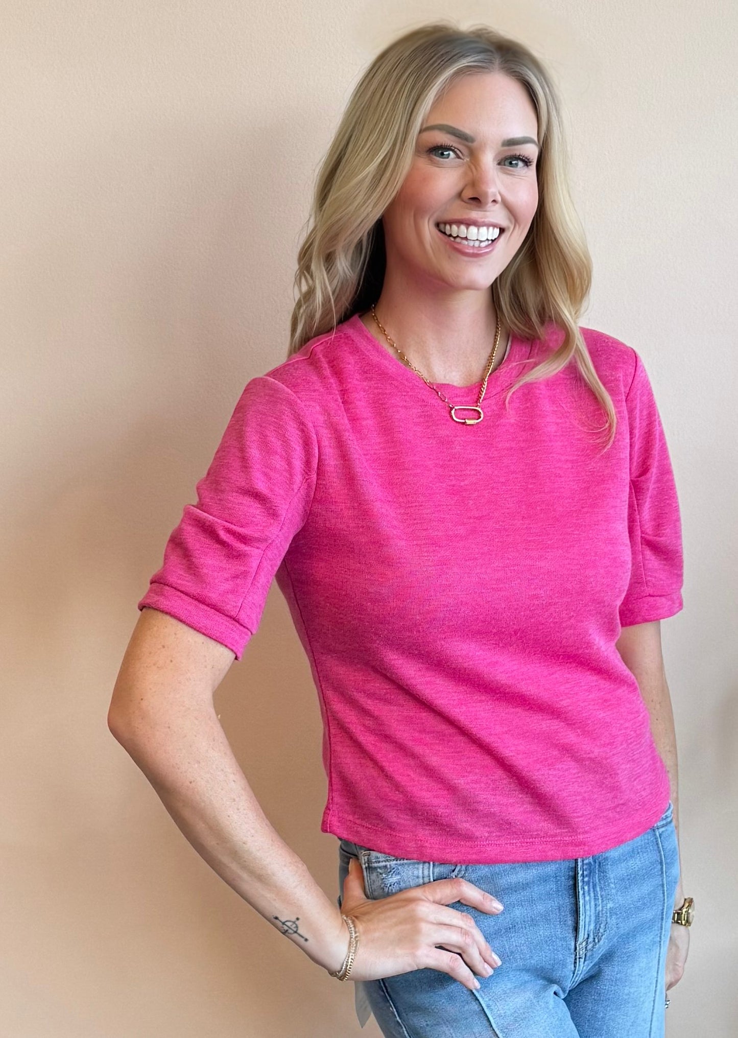 Amara Ruched Sleeve Tee