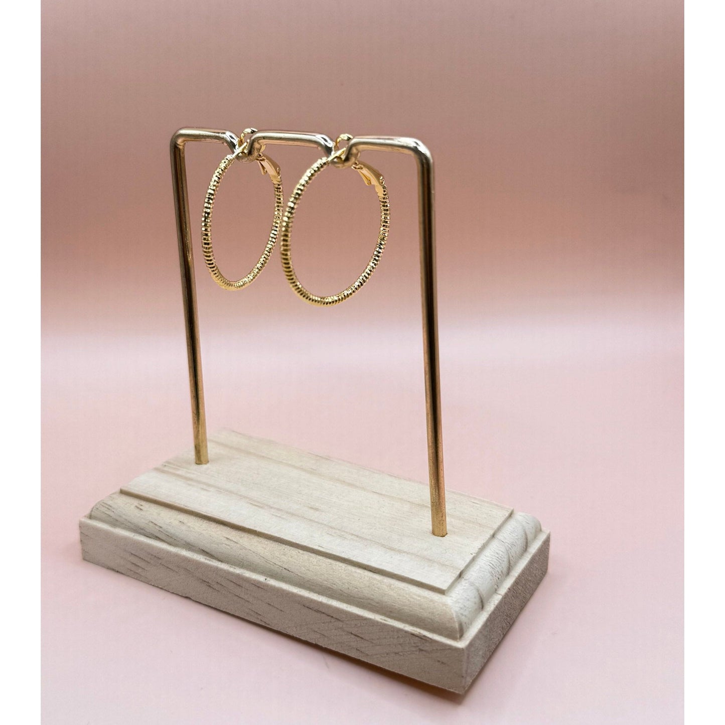 Sparkle Texture Hoops Gold