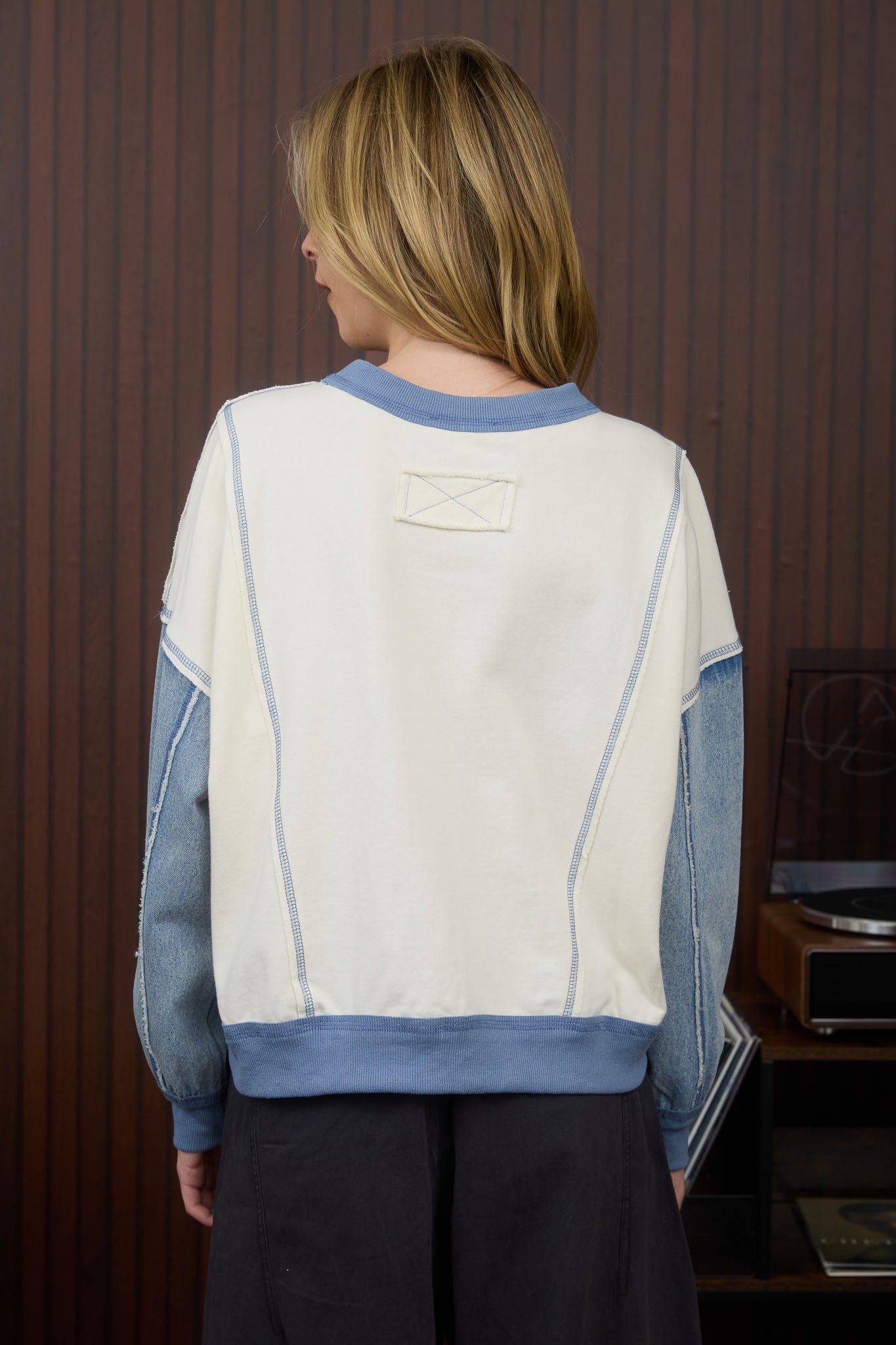 Mellie Mixed Fabric Sweatshirt