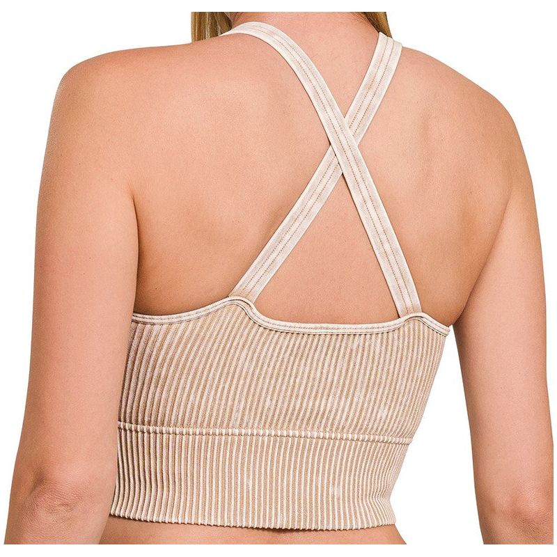 Summer Glow Ribbed Tank with Built In Bra