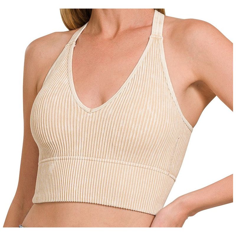 Summer Glow Ribbed Tank with Built In Bra
