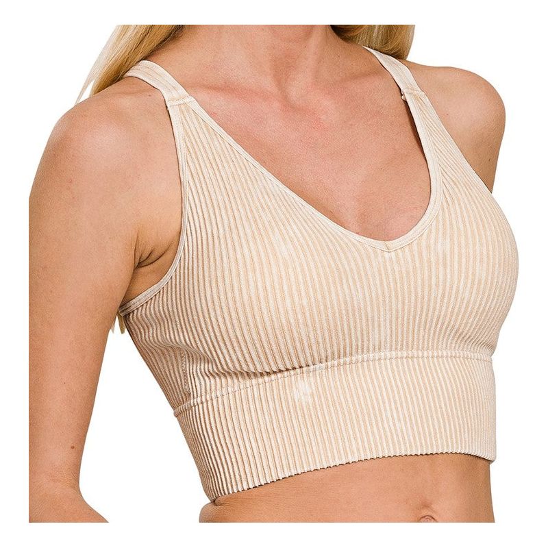 Summer Glow Ribbed Tank with Built In Bra
