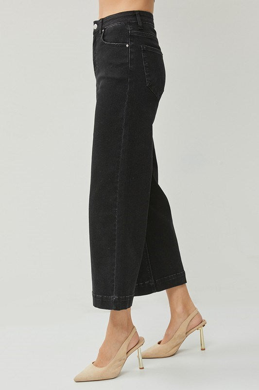 Risen Natalie Wide Leg Crop Jeans