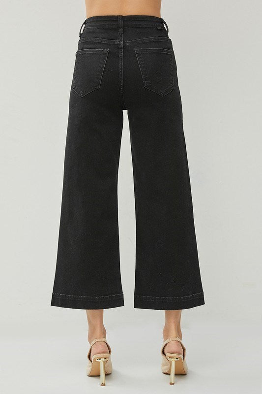 Risen Natalie Wide Leg Crop Jeans