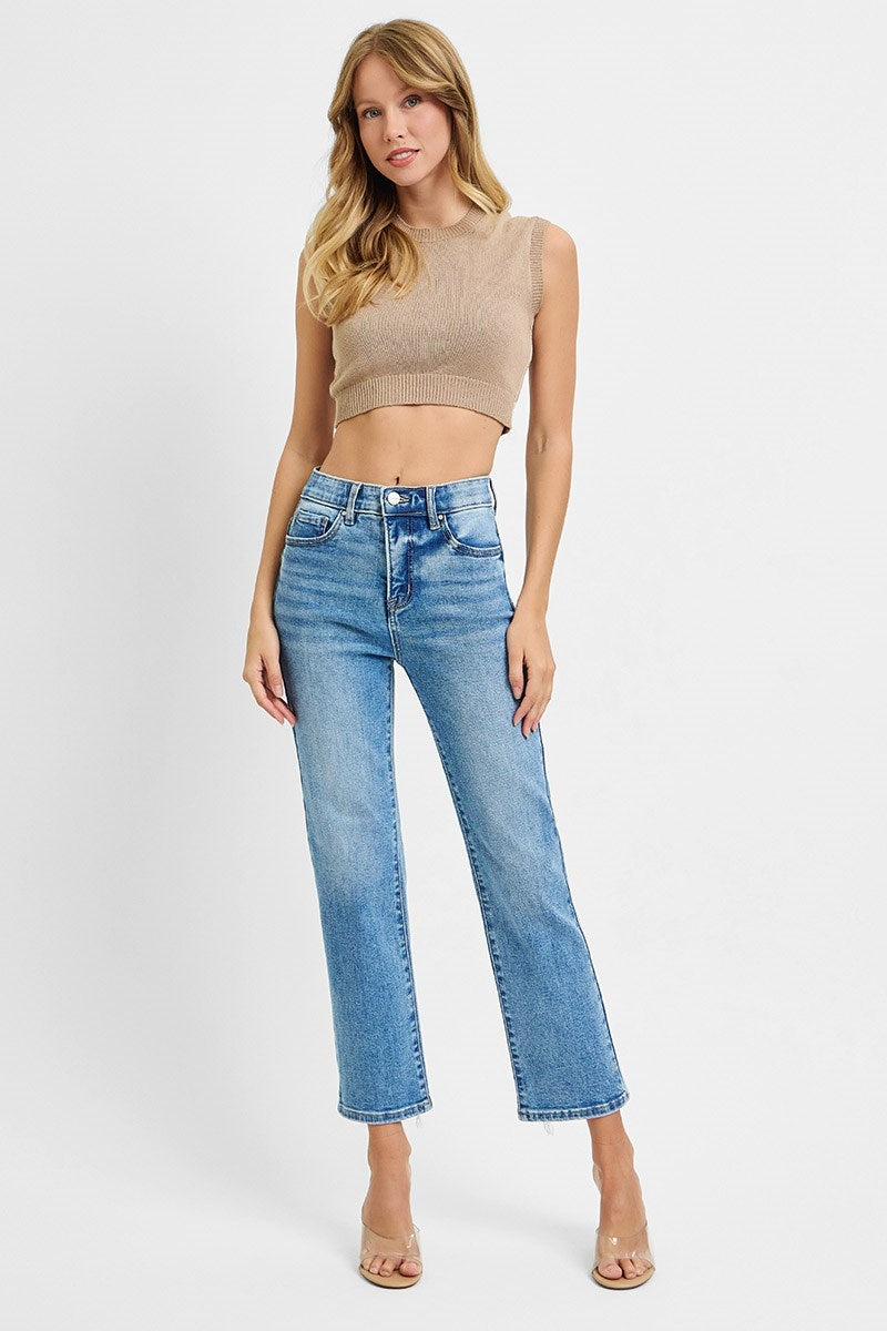 Risen Anna Crop Straight Jeans