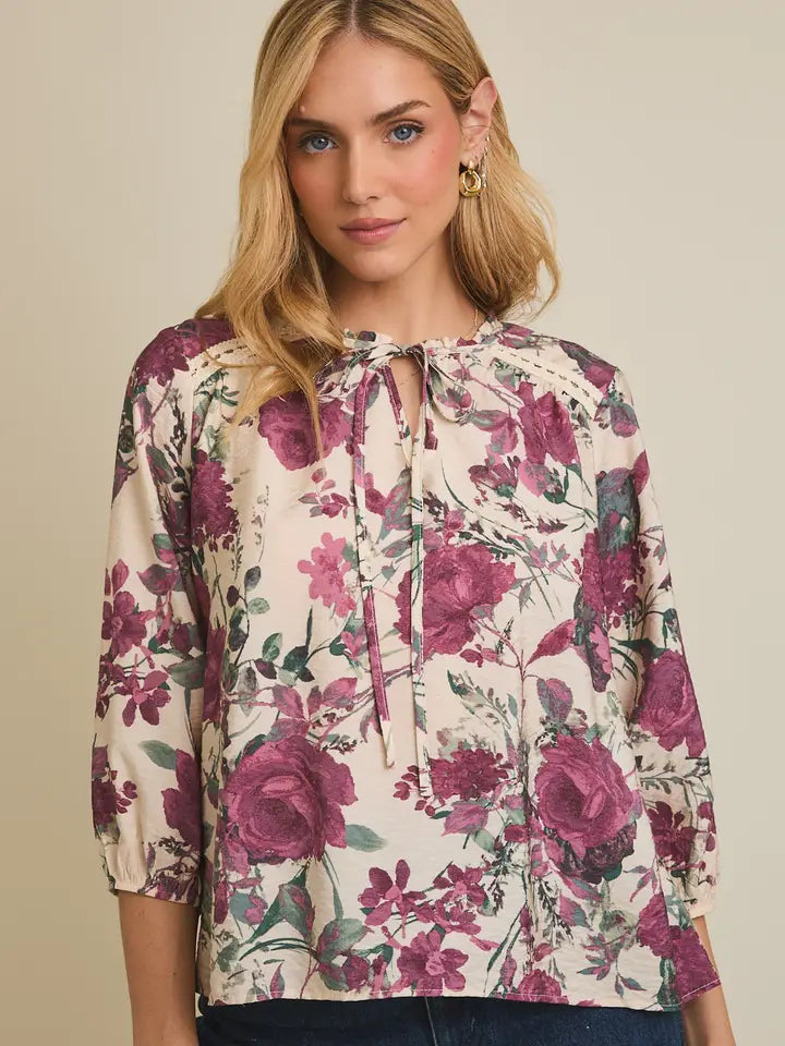 Reya Floral Ruffle Top