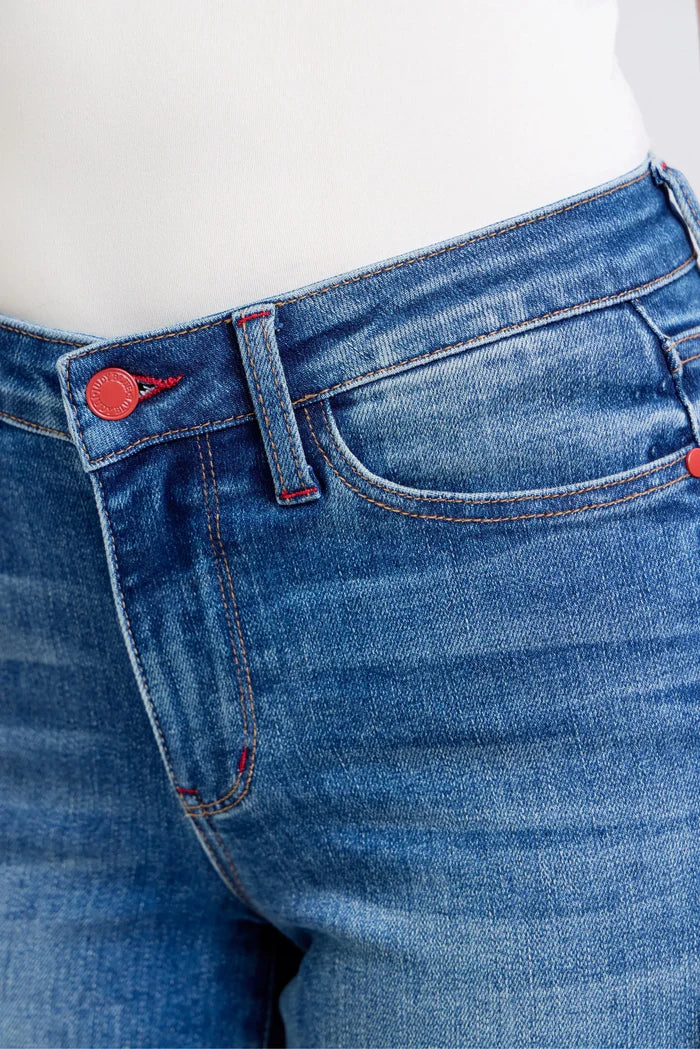 Judy Blue Plaid Cuffed Jeans