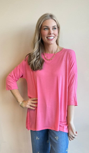 Cropped Sleeve Soft Tee