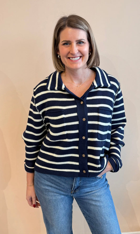 Clear Skies Striped Cardigan