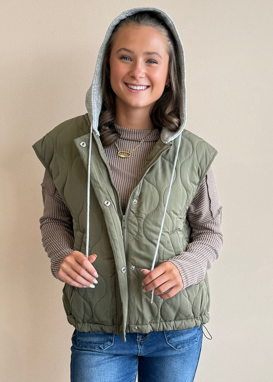 Quilted Bliss Hooded Vest