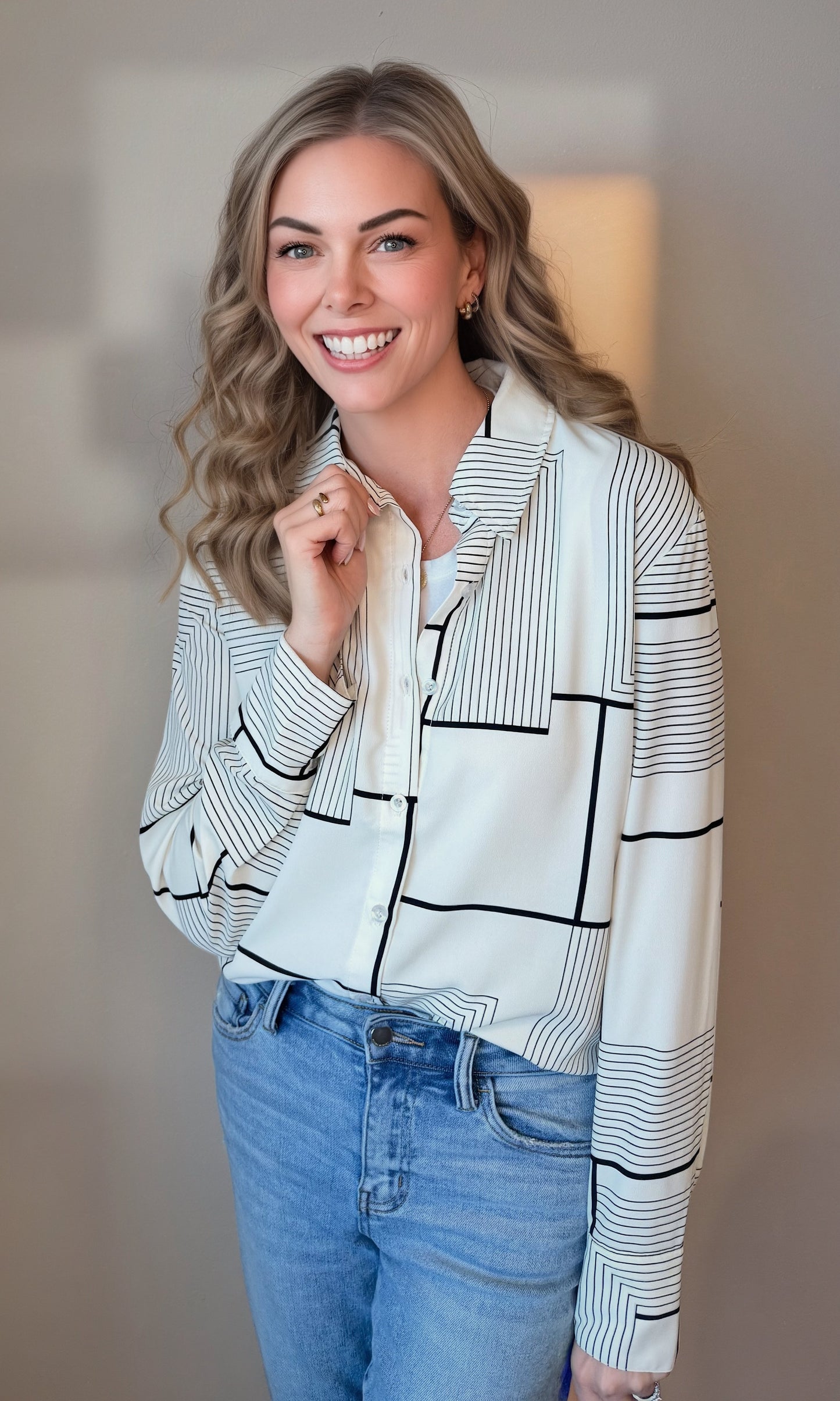 Kellie Geo Print Top