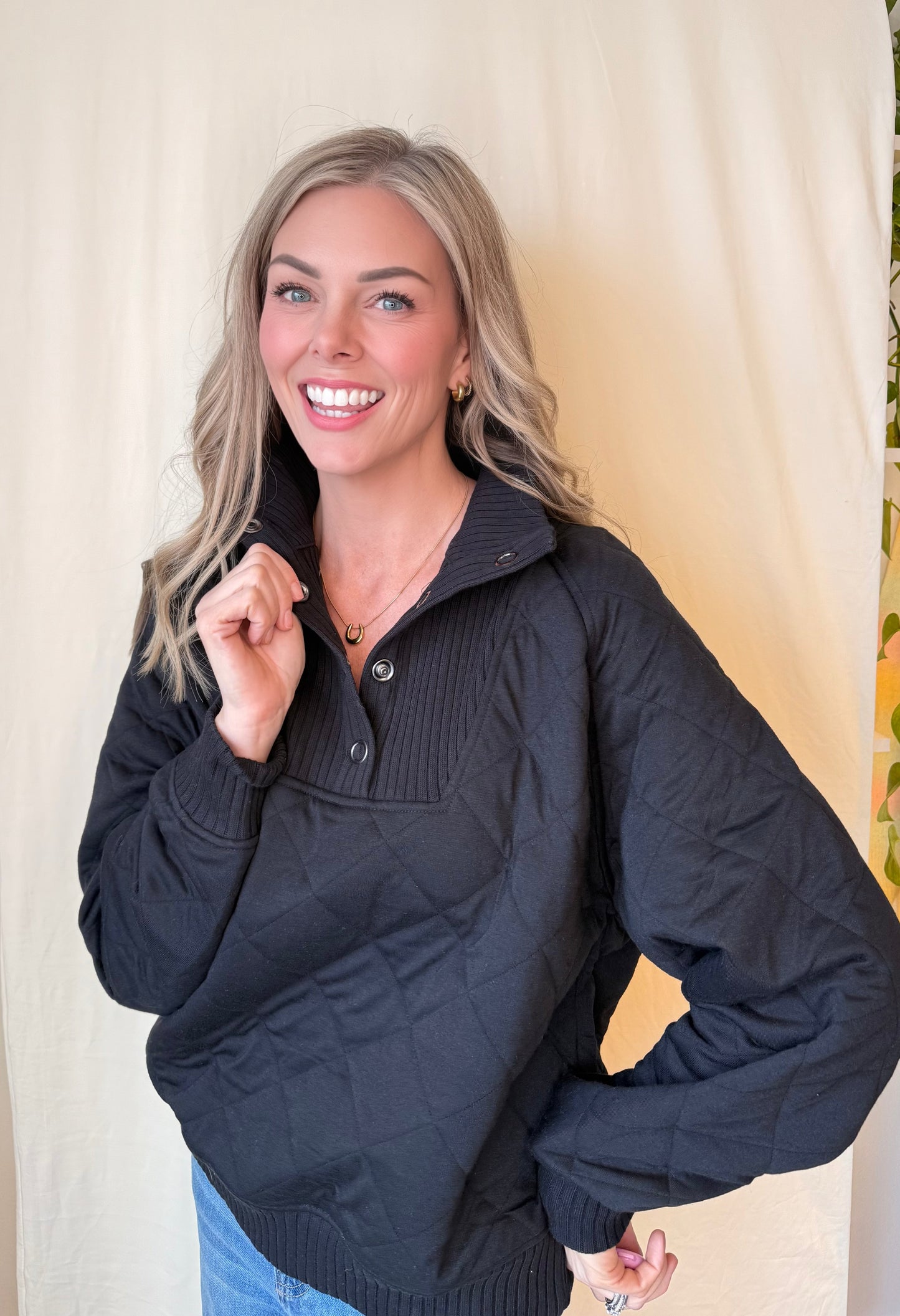 Rae Quilted Snap Pullover