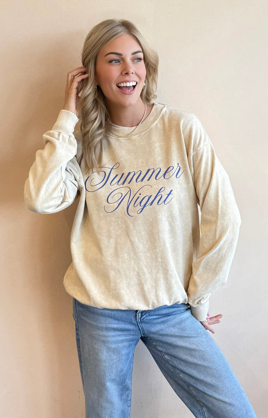 Summer Night Mineral Wash Sweatshirt