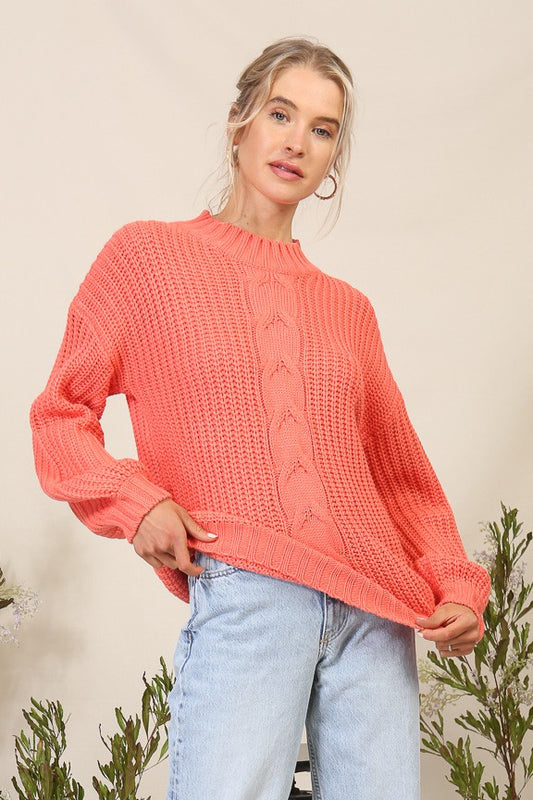 Quinn Cable Mockneck Sweater