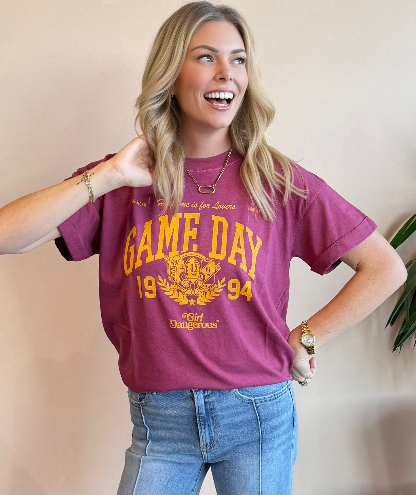 Girl D Golden Gameday Vintage Tee