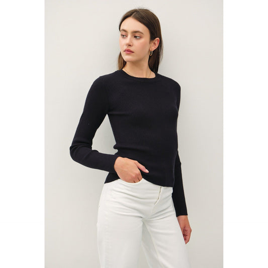 Brynn Classic Crewneck Ribbed Sweater