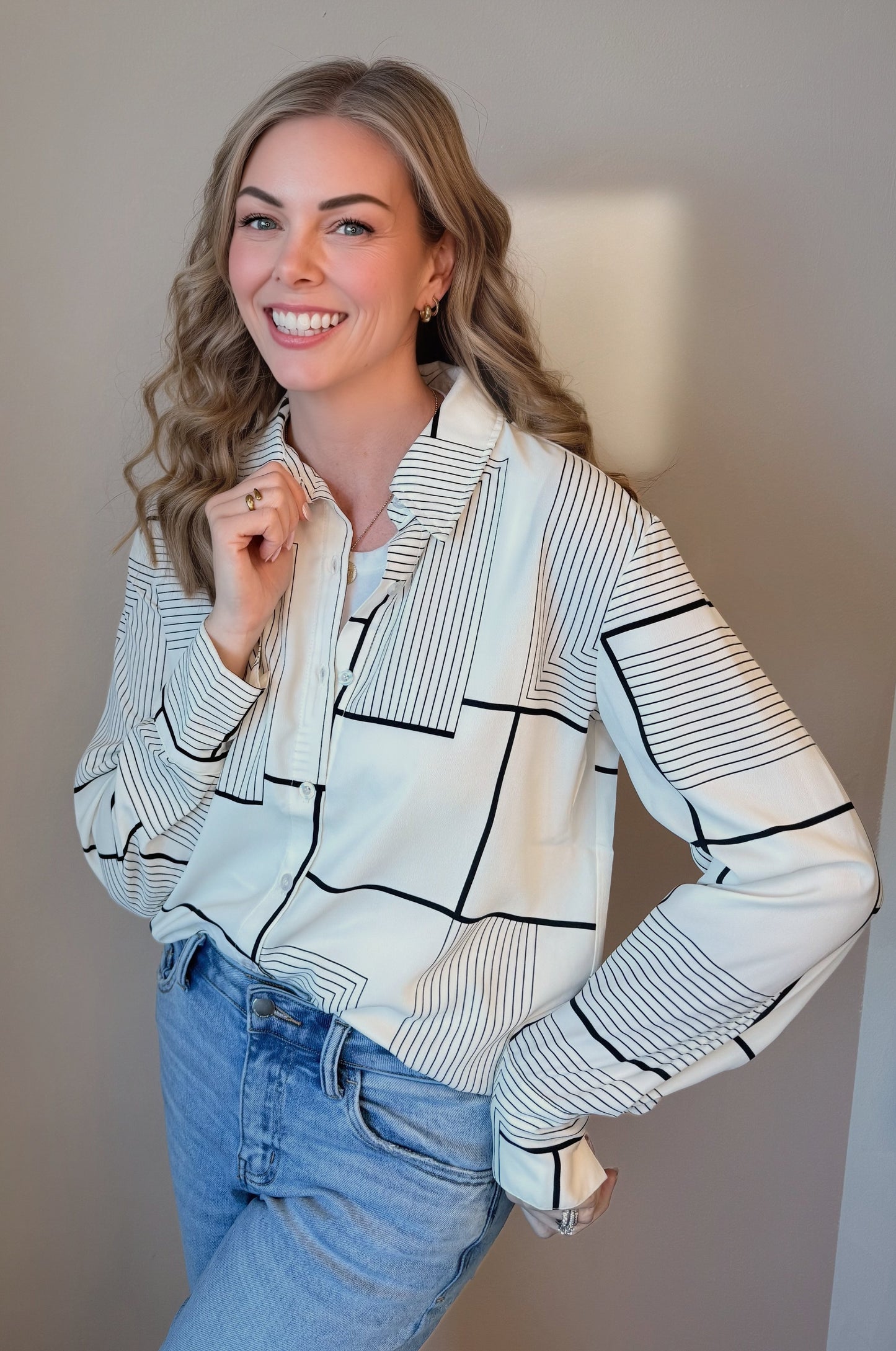 Kellie Geo Print Top