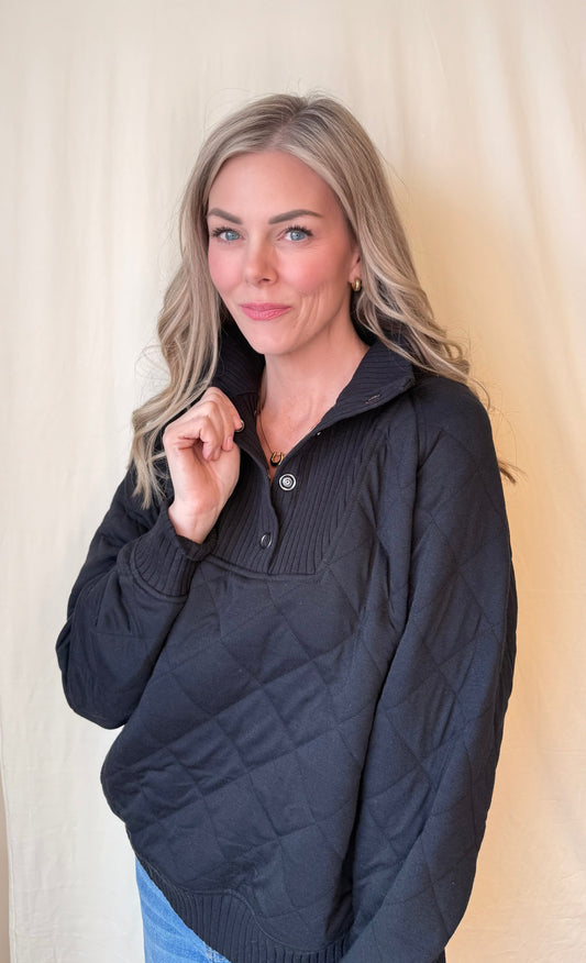 Rae Quilted Snap Pullover