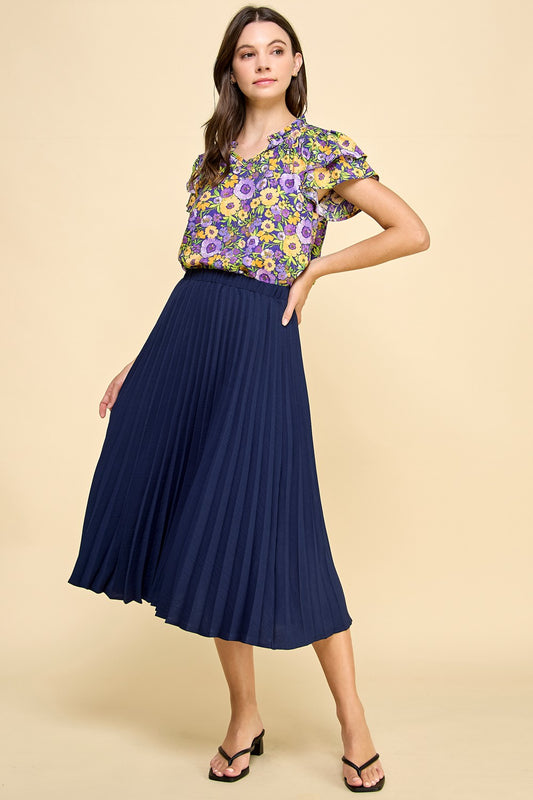 Daydreams Pleated Midi Skirt