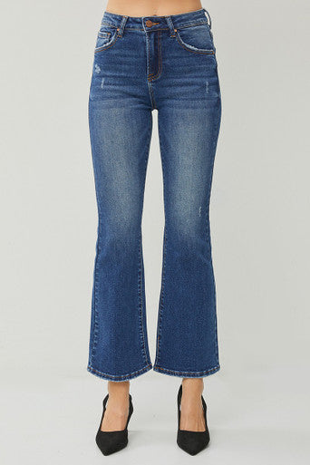 Risen Ankle Flare Jeans