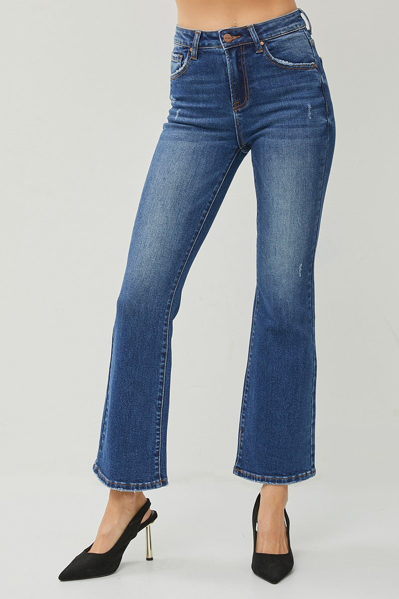 Risen Ankle Flare Jeans