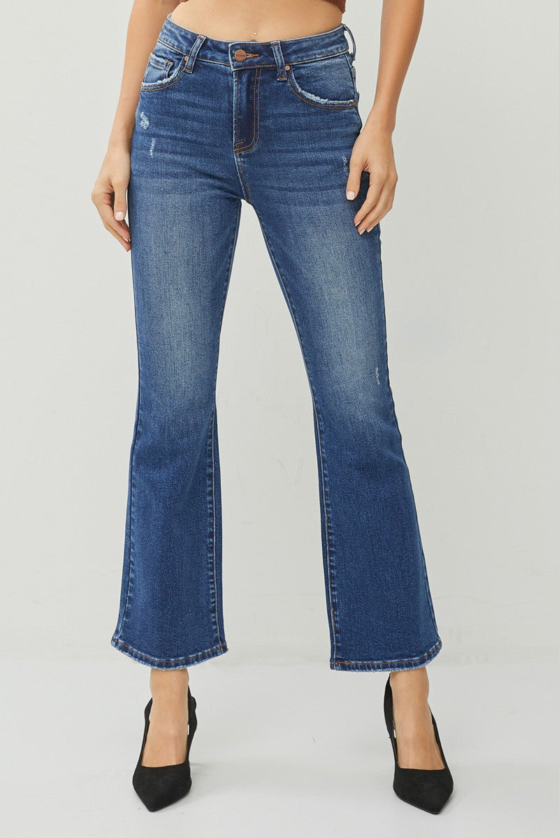 Risen Ankle Flare Jeans