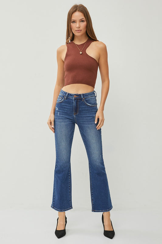 Risen Ankle Flare Jeans