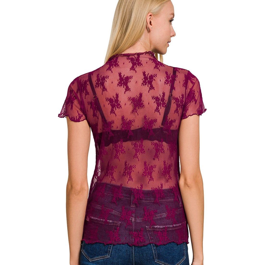 Clara Short Sleeve Lace Top