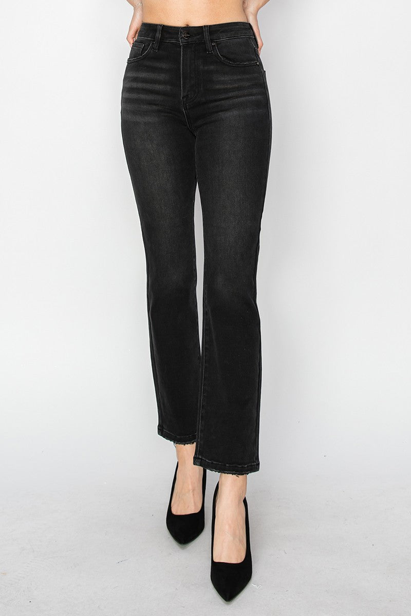 Risen Crop Straight Jeans