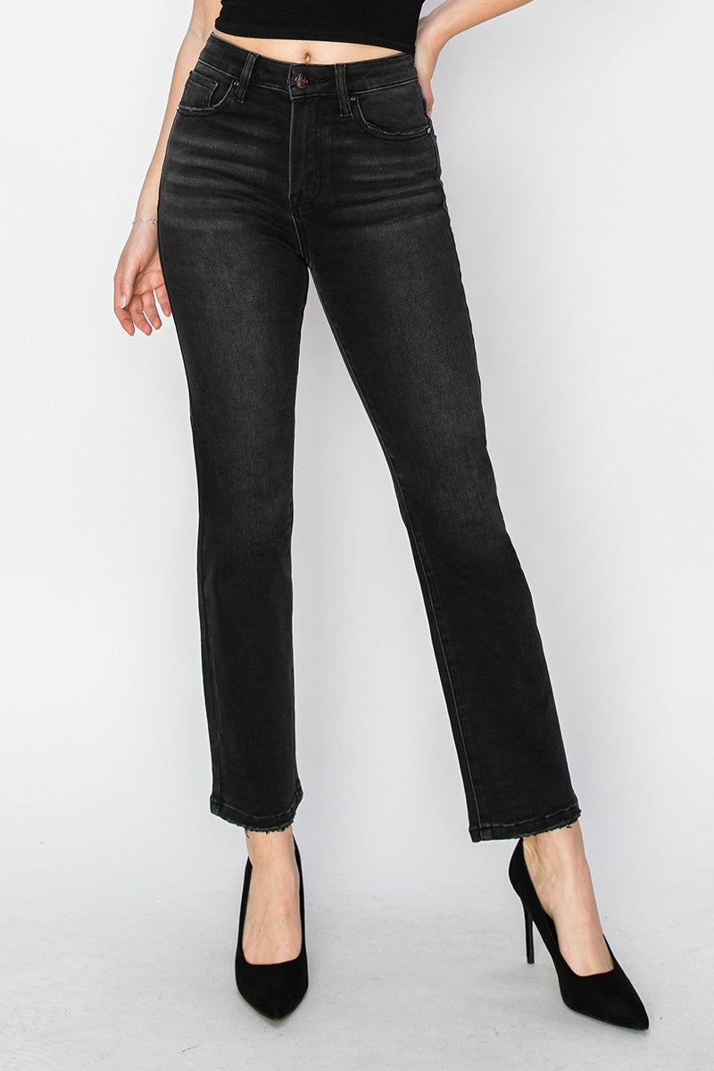 Risen Crop Straight Jeans