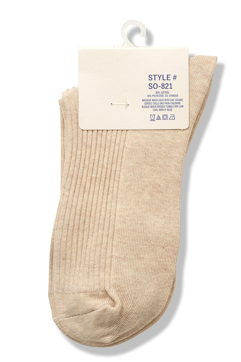 Ribbed Crew Socks