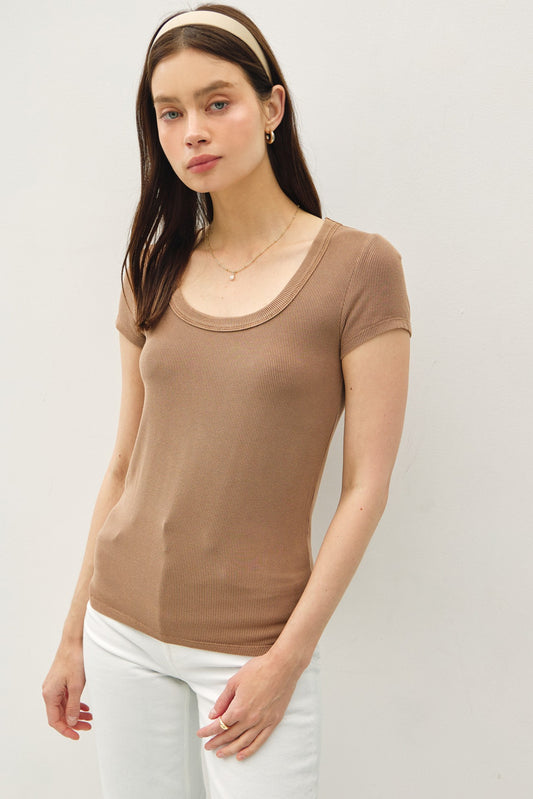 Scoop Neck Fitted Tee