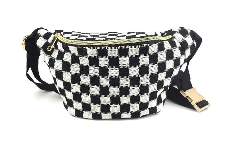 Checkered Waist Crossbody Bag