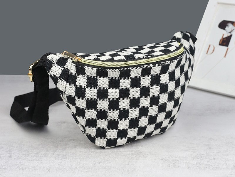 Checkered Waist Crossbody Bag