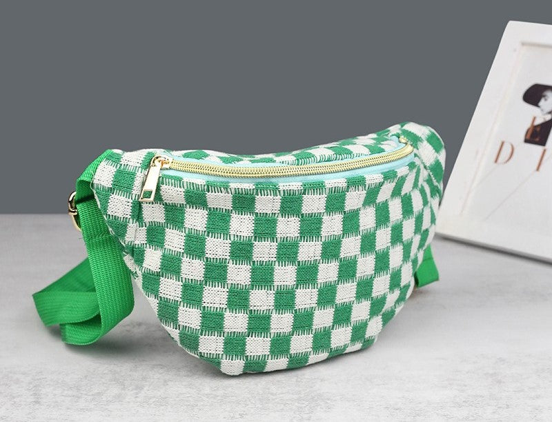 Checkered Waist Crossbody Bag