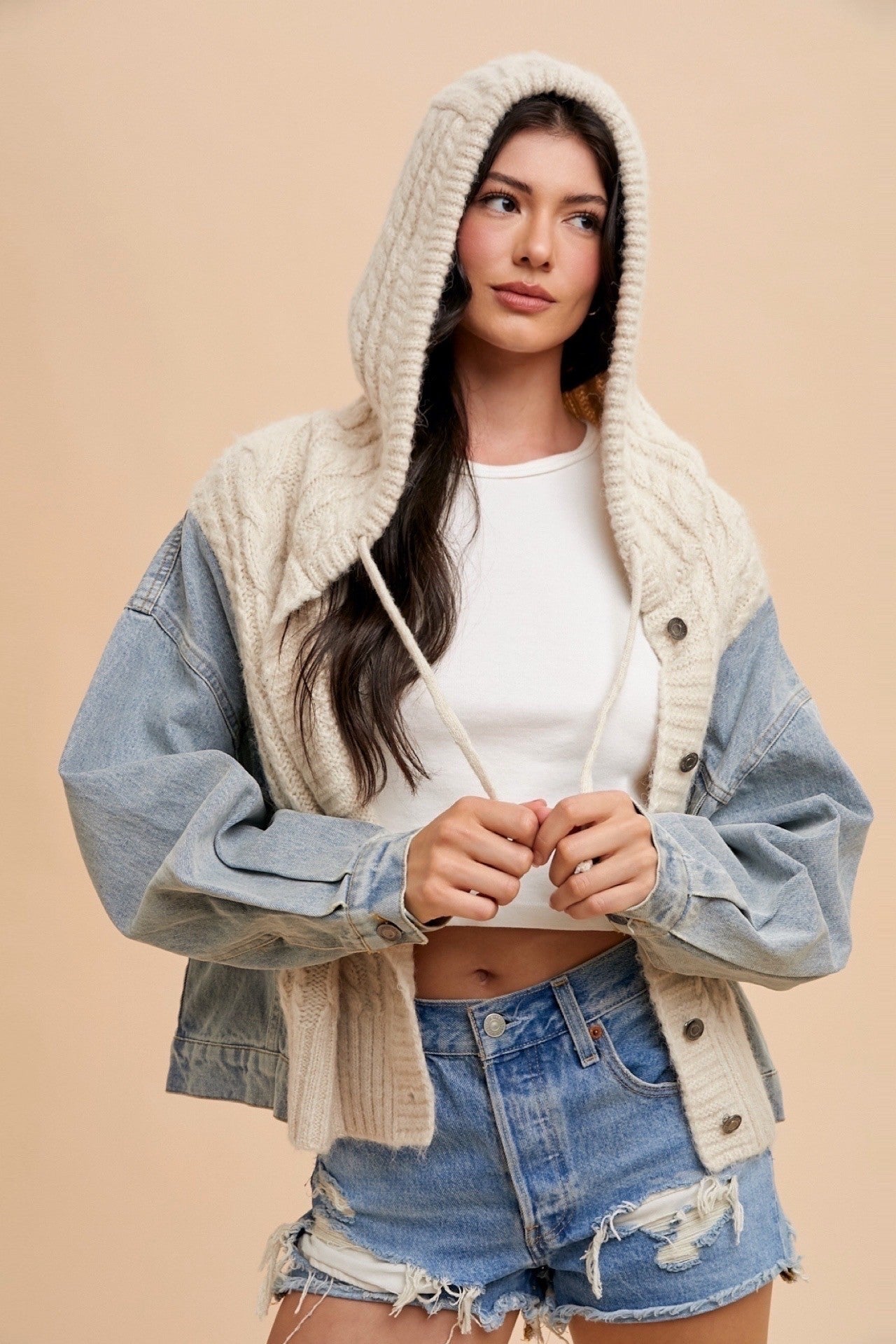 Woodlands Cable Knit Denim Jacket